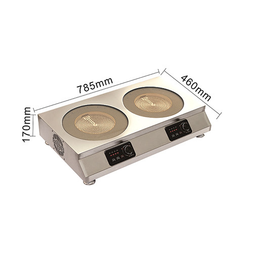 Infrared induction cooker double burner rotary 328