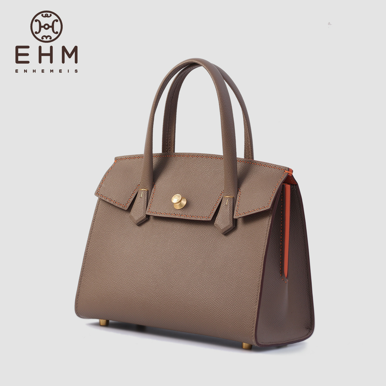 EHM新款手提包欧美轻奢真皮女包设计师25铂金包大容量简约手拎包