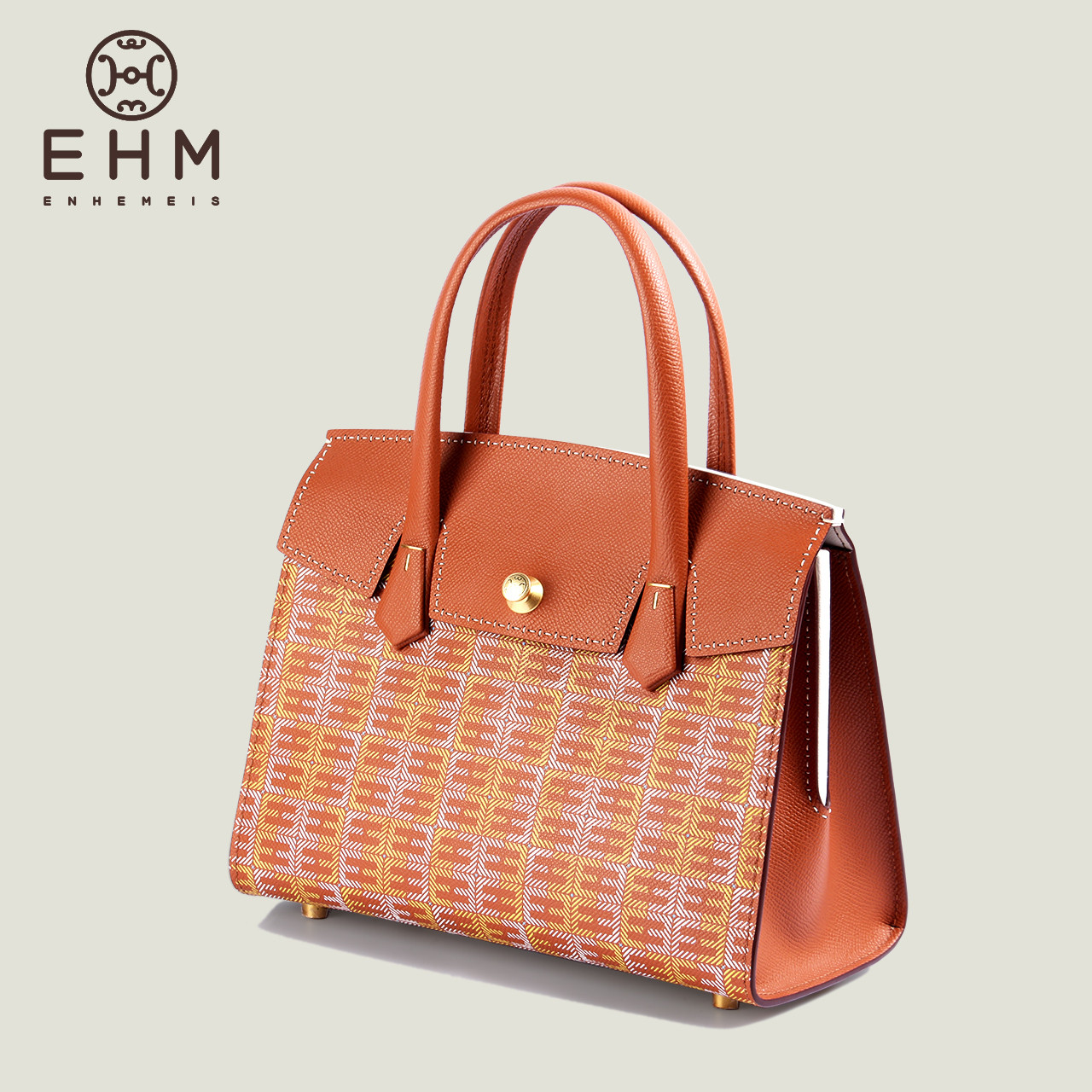 EHM春款女包手掌纹25铂金包设计师欧美轻奢手提包女大容量手拎包