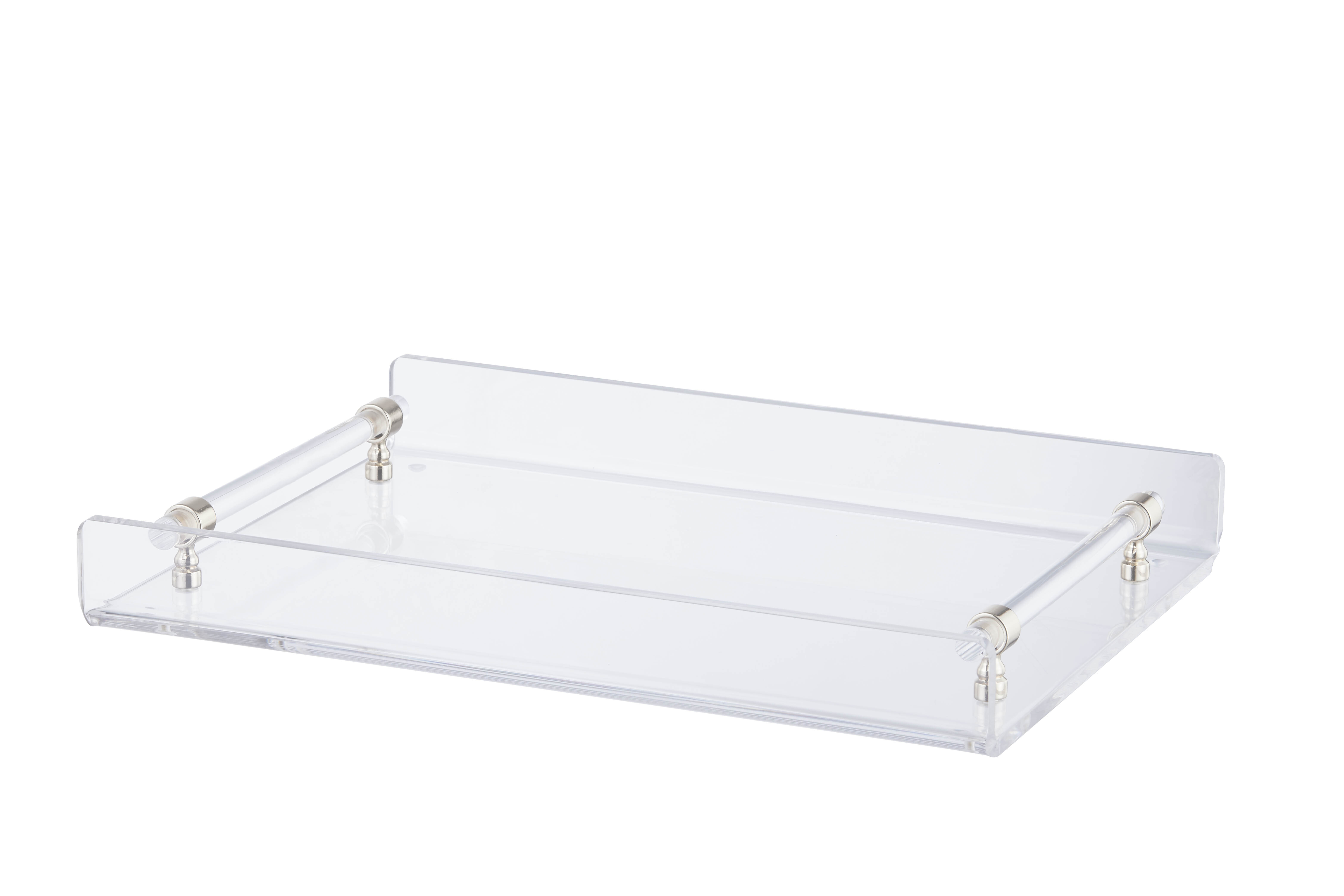 wholesale customized acrylic serving tray with acrylic handle