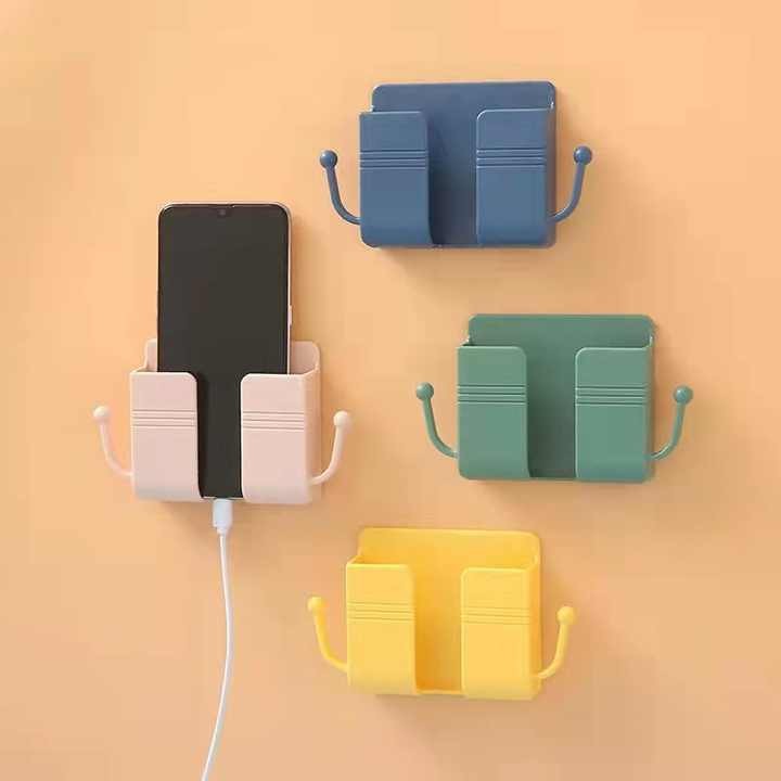 Staffa di ricarica per telefono cellulare multifunzionale a parete senza perforazione camera da letto a parete comodino rack di controllo remoto